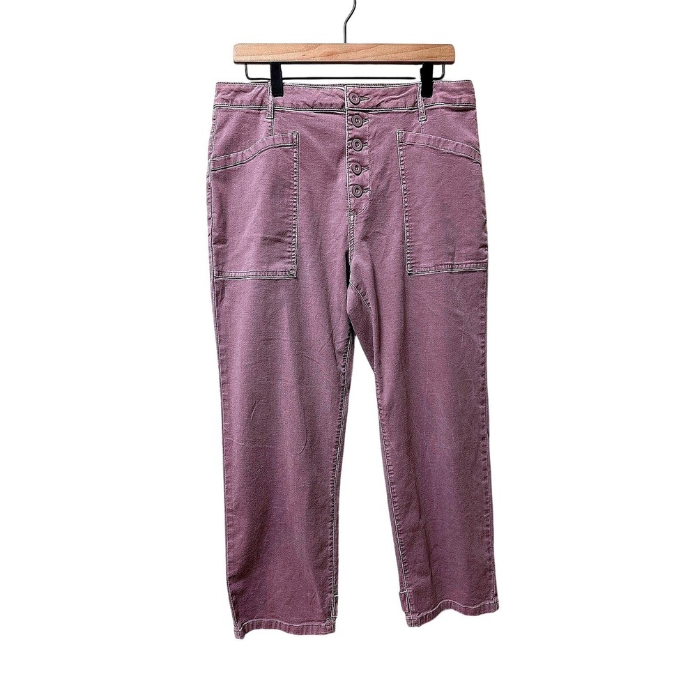 Pistola Pink Cropped Cargo Pants Womens 32 Mauve High Rise Utility Ankle‎ Y2K